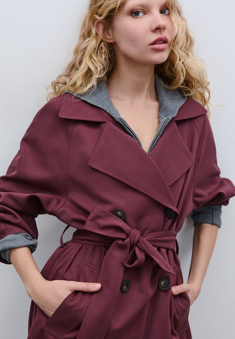 trench fluido largo oversize