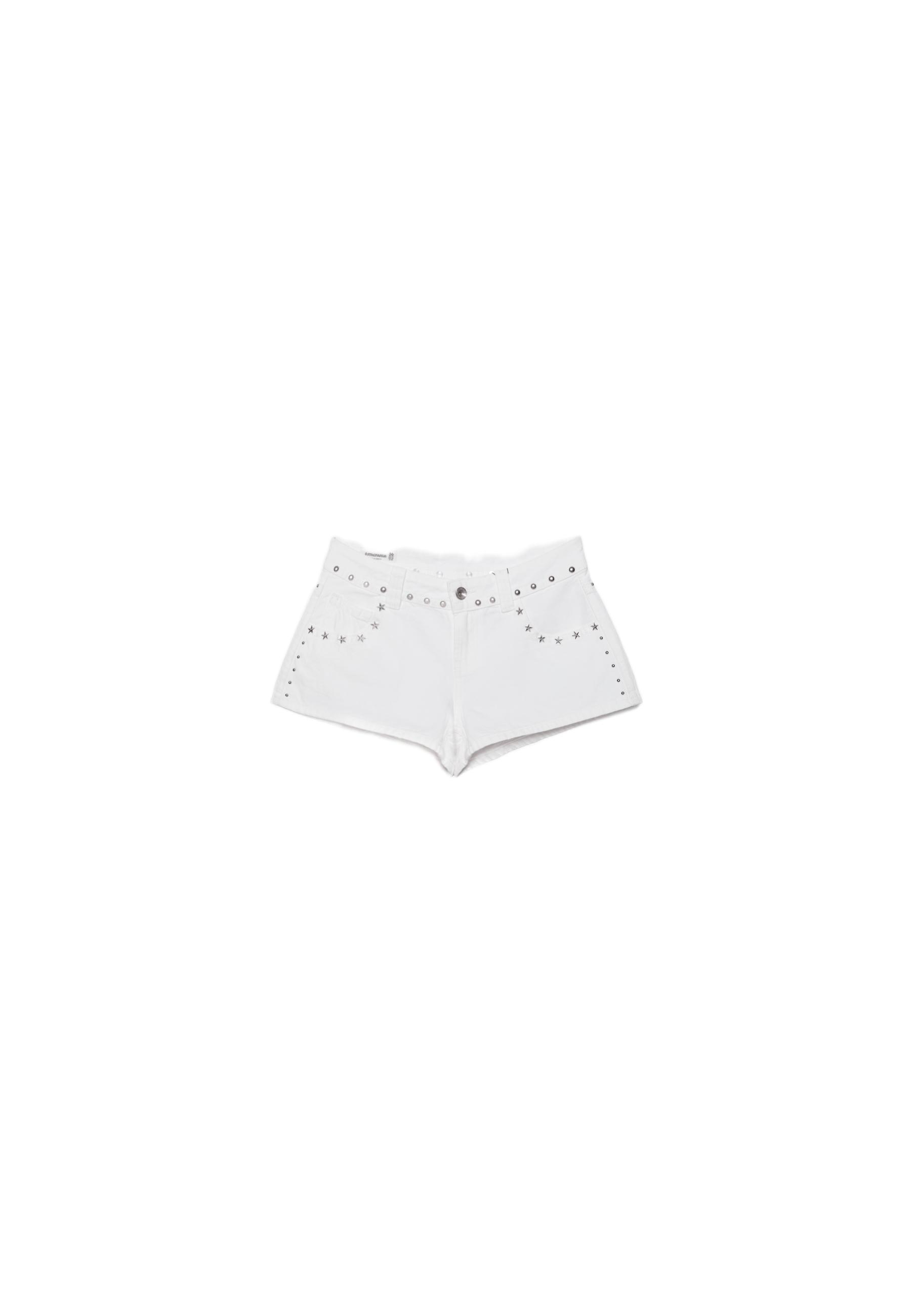 Star stud shorts — White