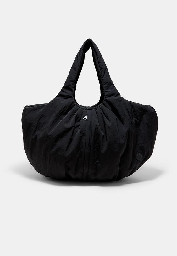 Stradivarius Quilted Maxi Bag Black Os