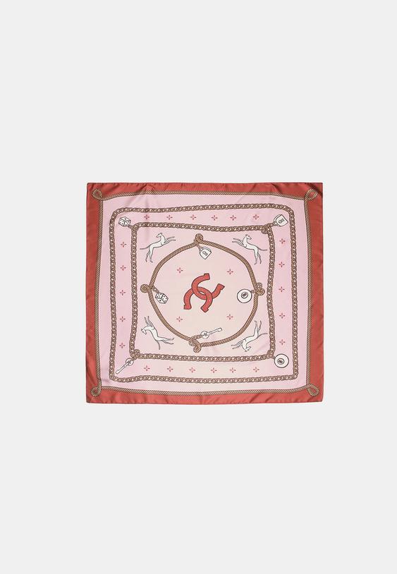 Stradivarius Ball Number 8 Scarf Pastel Pink Os