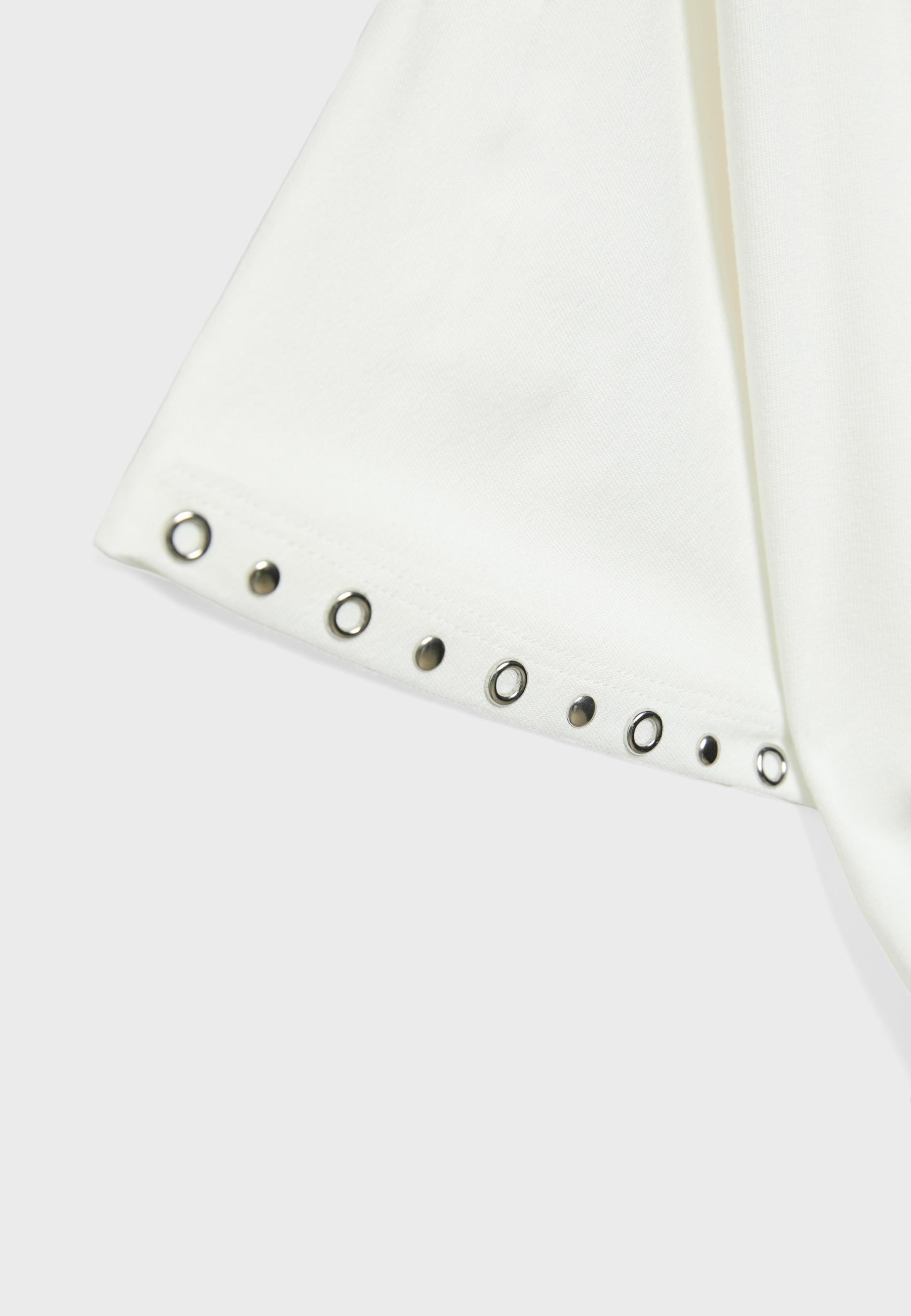 Asymmetric stud T-shirt — Ecru