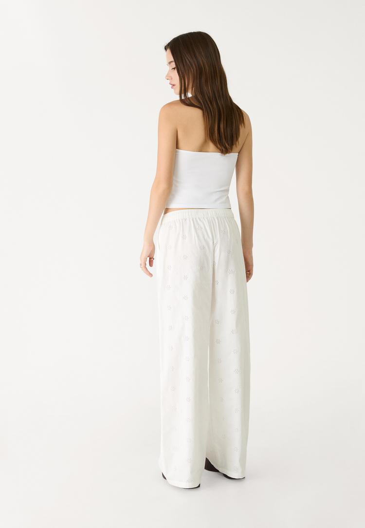 pantalon fluido bordado