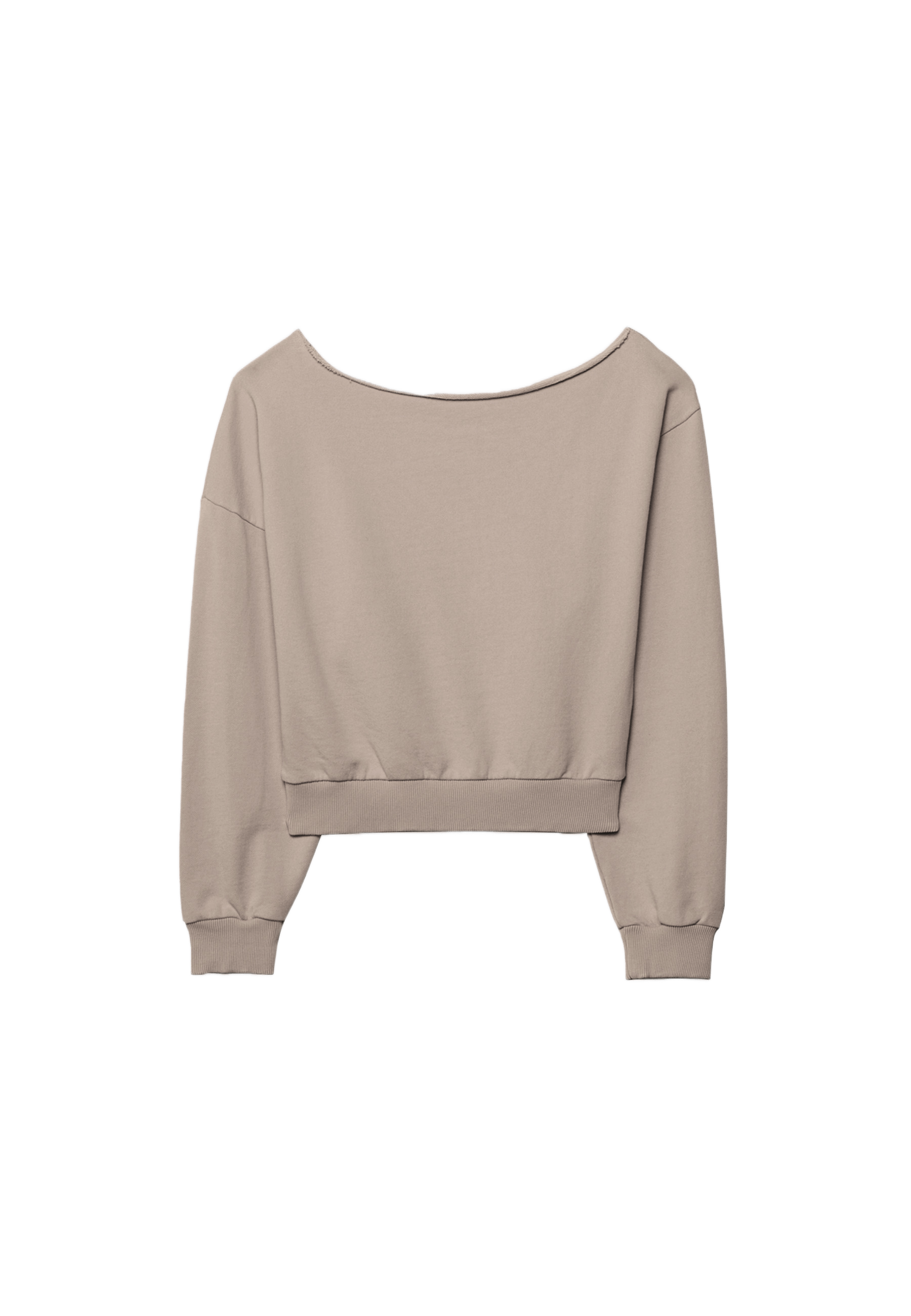 Washed effect cropped sweatshirt — Beige
