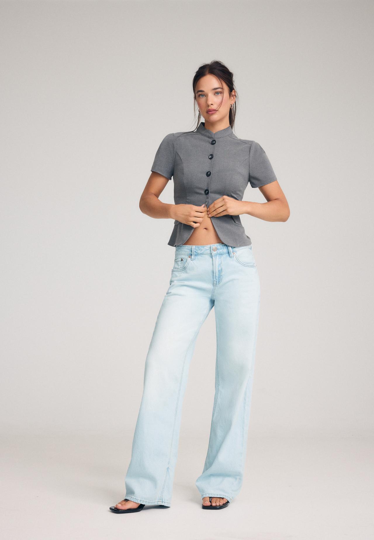 D91 low-rise wide-leg jeans — LIGHT BLEACH