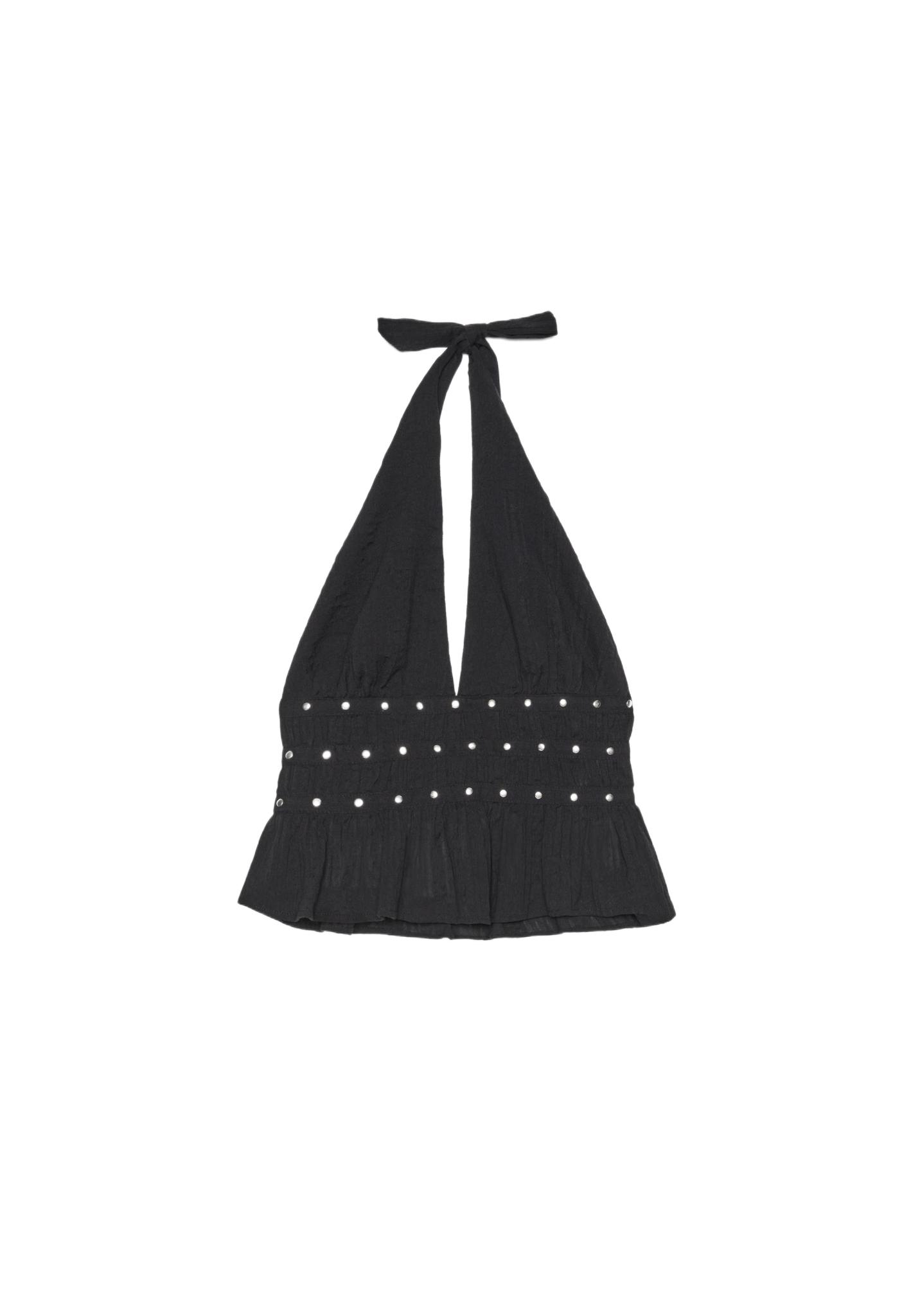 Studded halter top — Black