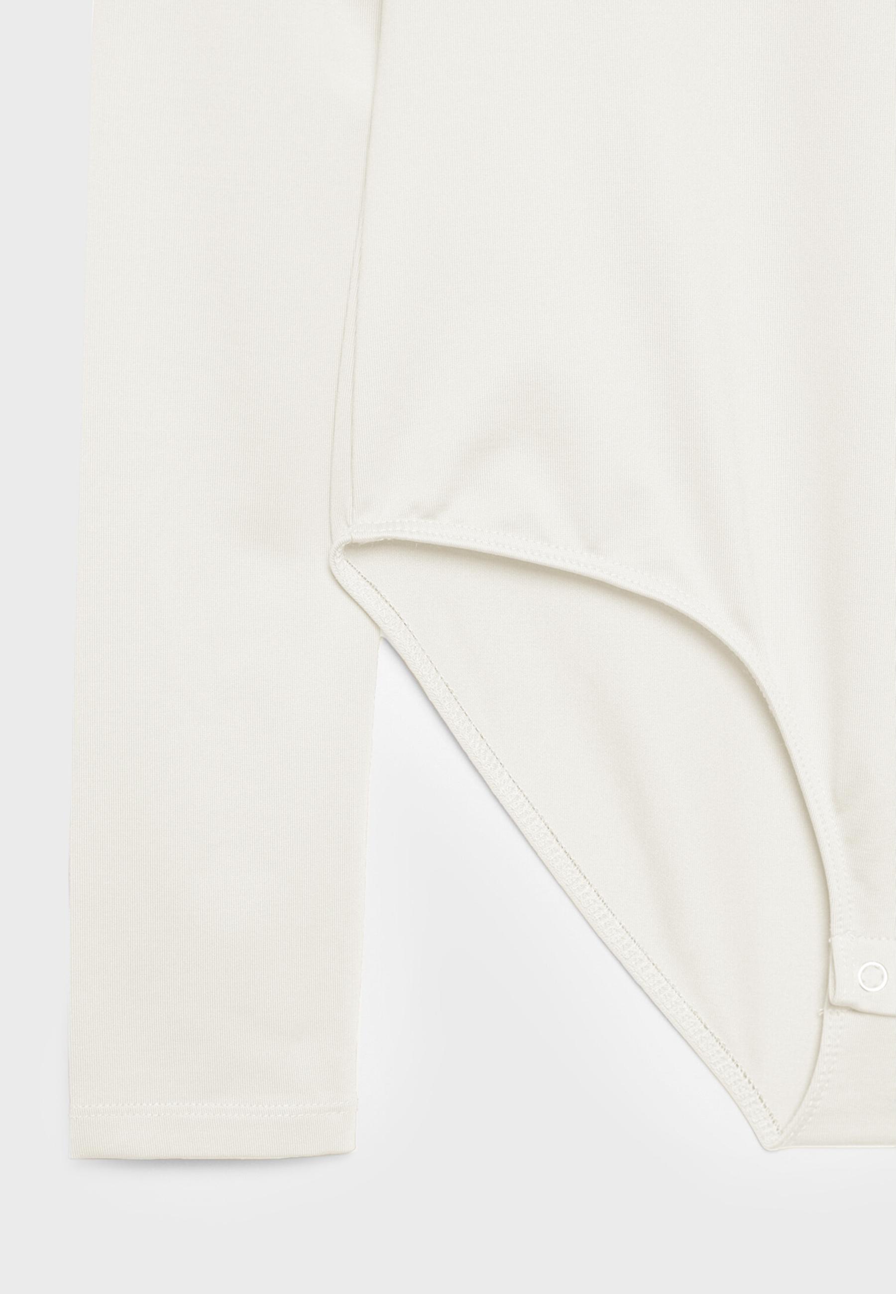 Long sleeve polyamide bodysuit — Ecru