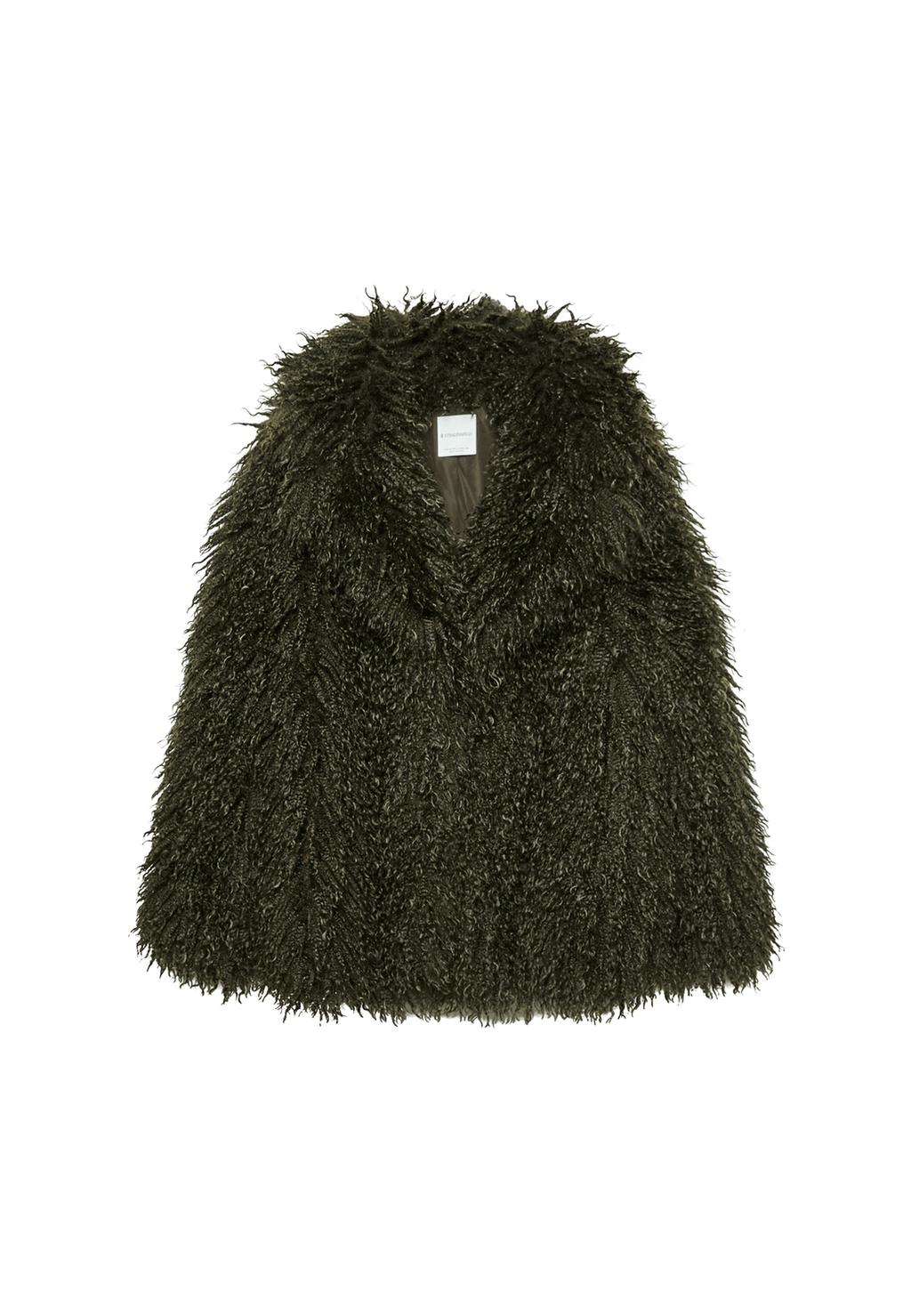 Mid-length dishevelled faux fur coat