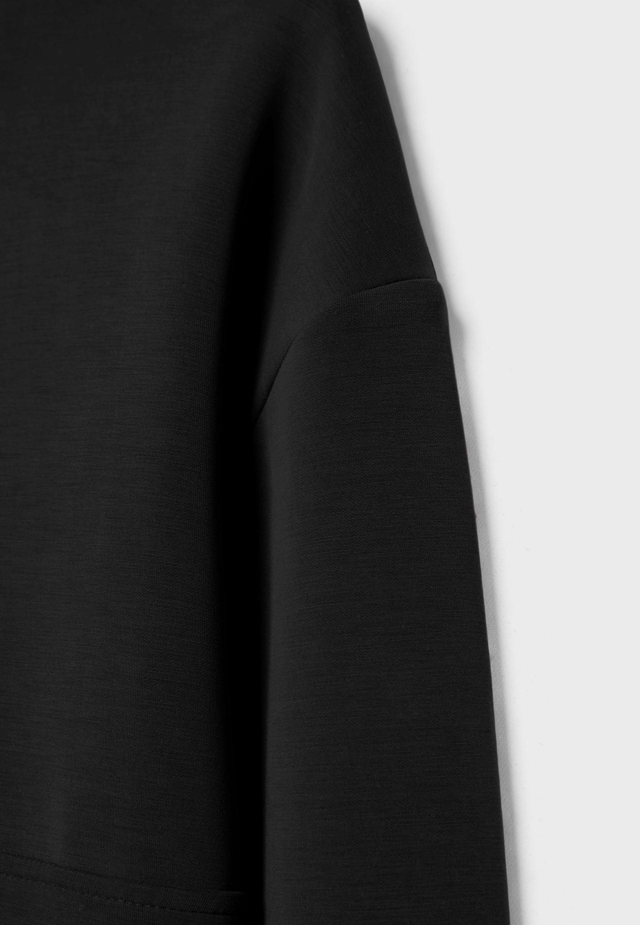 Soft-touch sweatshirt with zip — Black