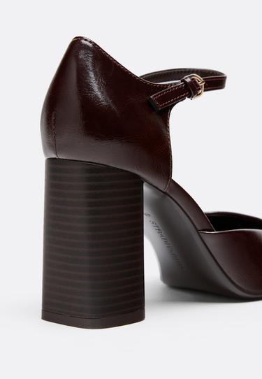 Mary Jane block heels — BROWN 4