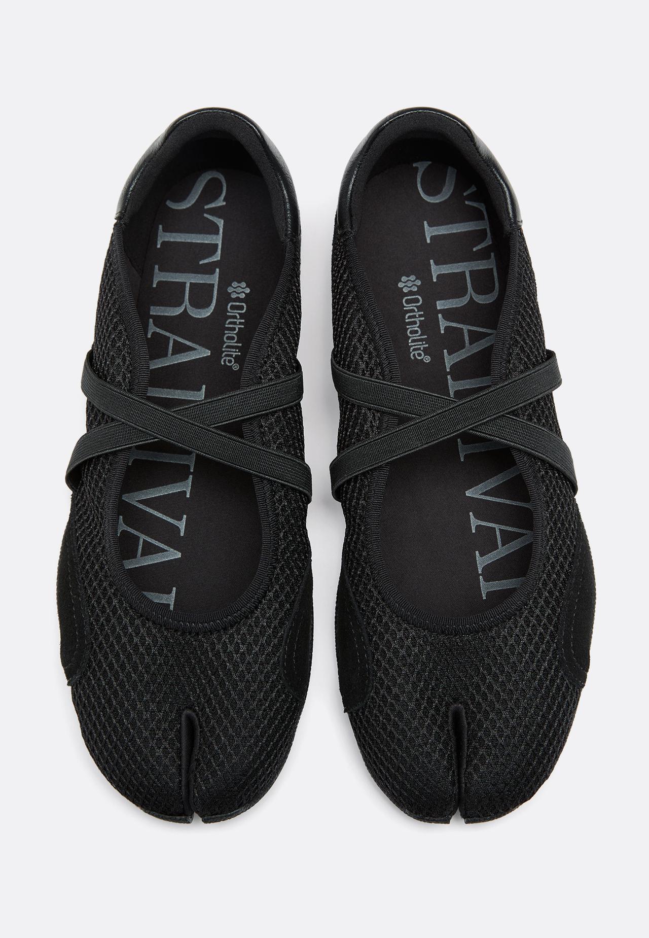 S032 split toecap ballerina trainers — BLACK 