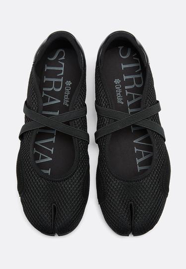S032 split toecap ballerina trainers — BLACK  3
