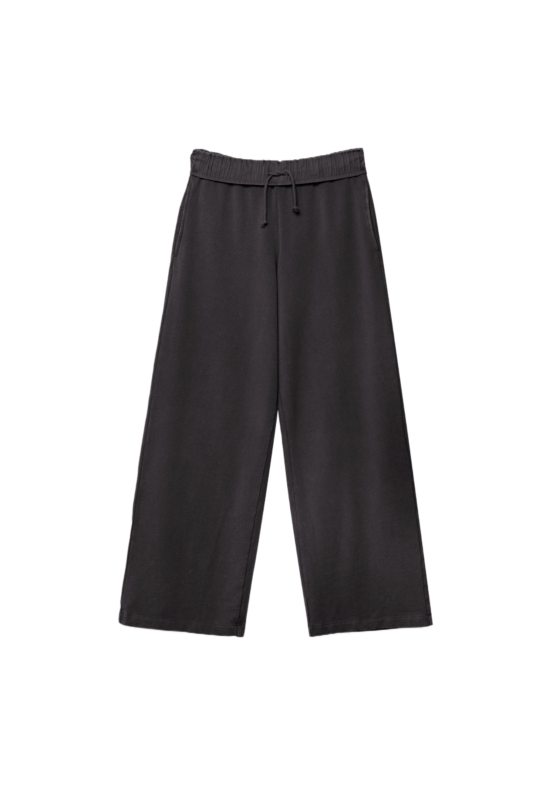 Washed effect straight-leg jogger trousers — Dark grey