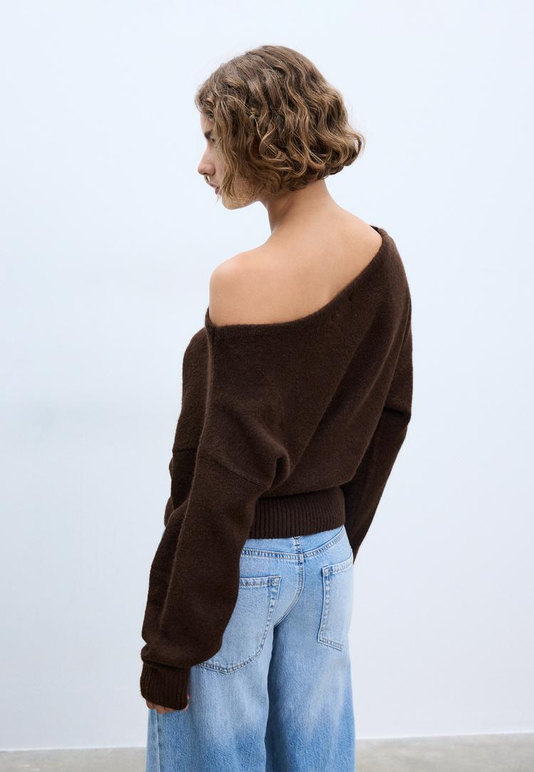 jersey punto cuello barca tacto suave