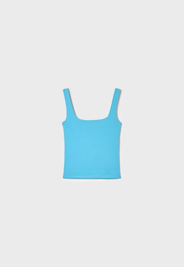Wide strap vest top — Turquoise 7