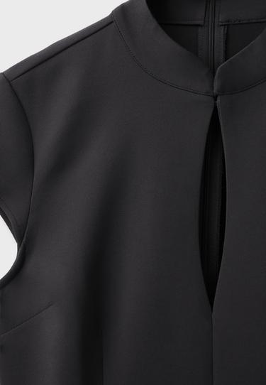 Short stand collar dress — Black 9