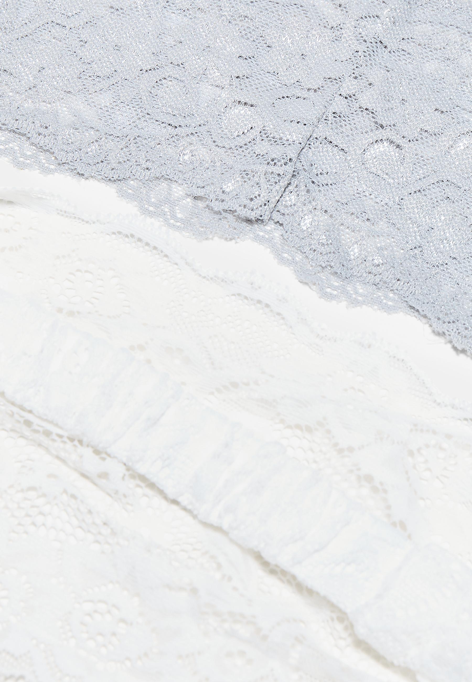 Lace elasticated hair band set — Pearl grey