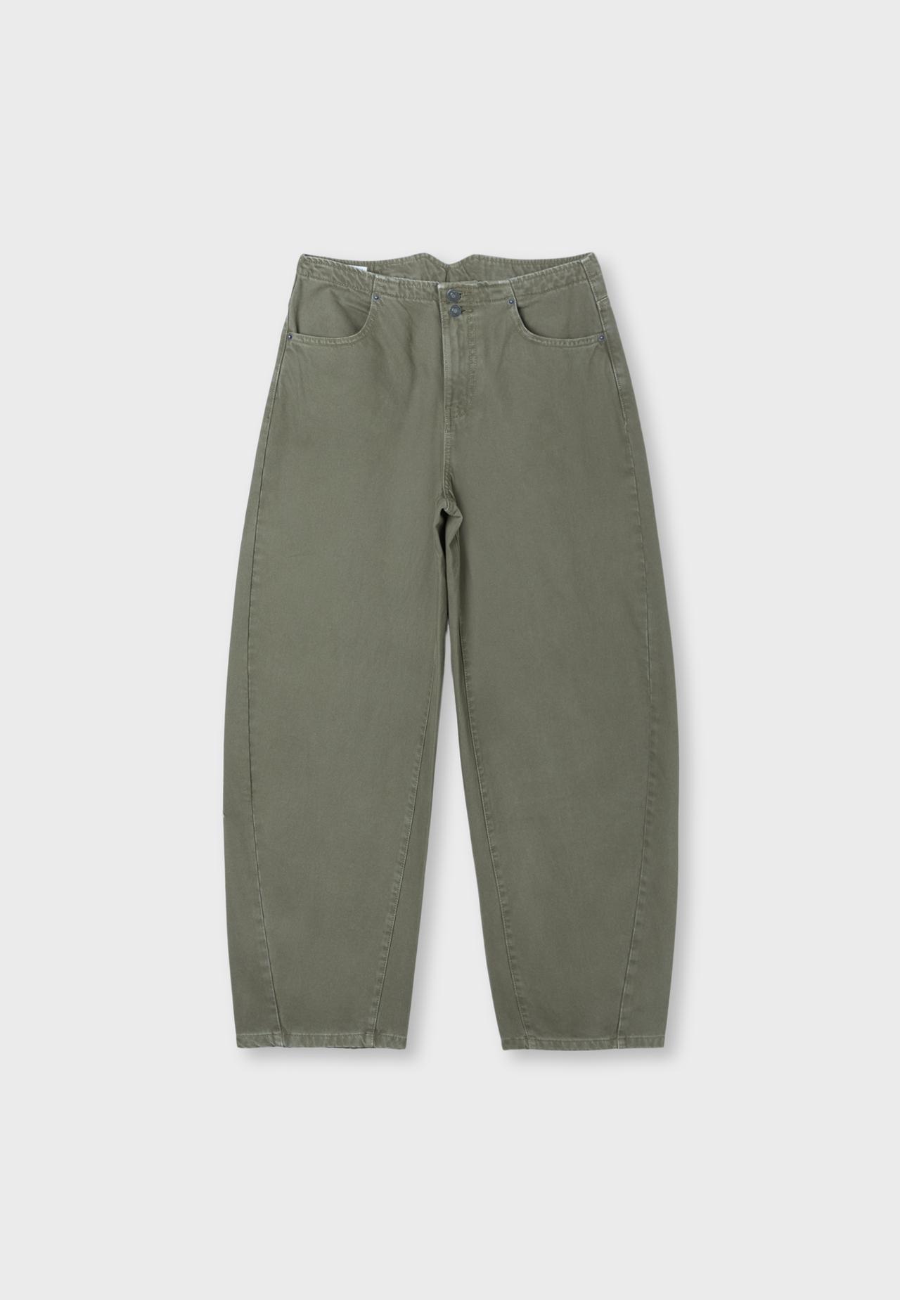 Barrel fit jeans with adjuster — Khaki