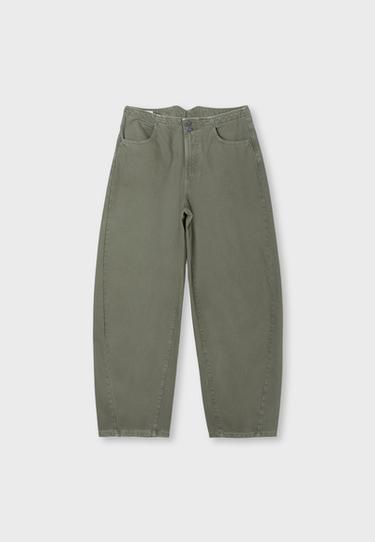 Barrel fit jeans with adjuster — Khaki 7
