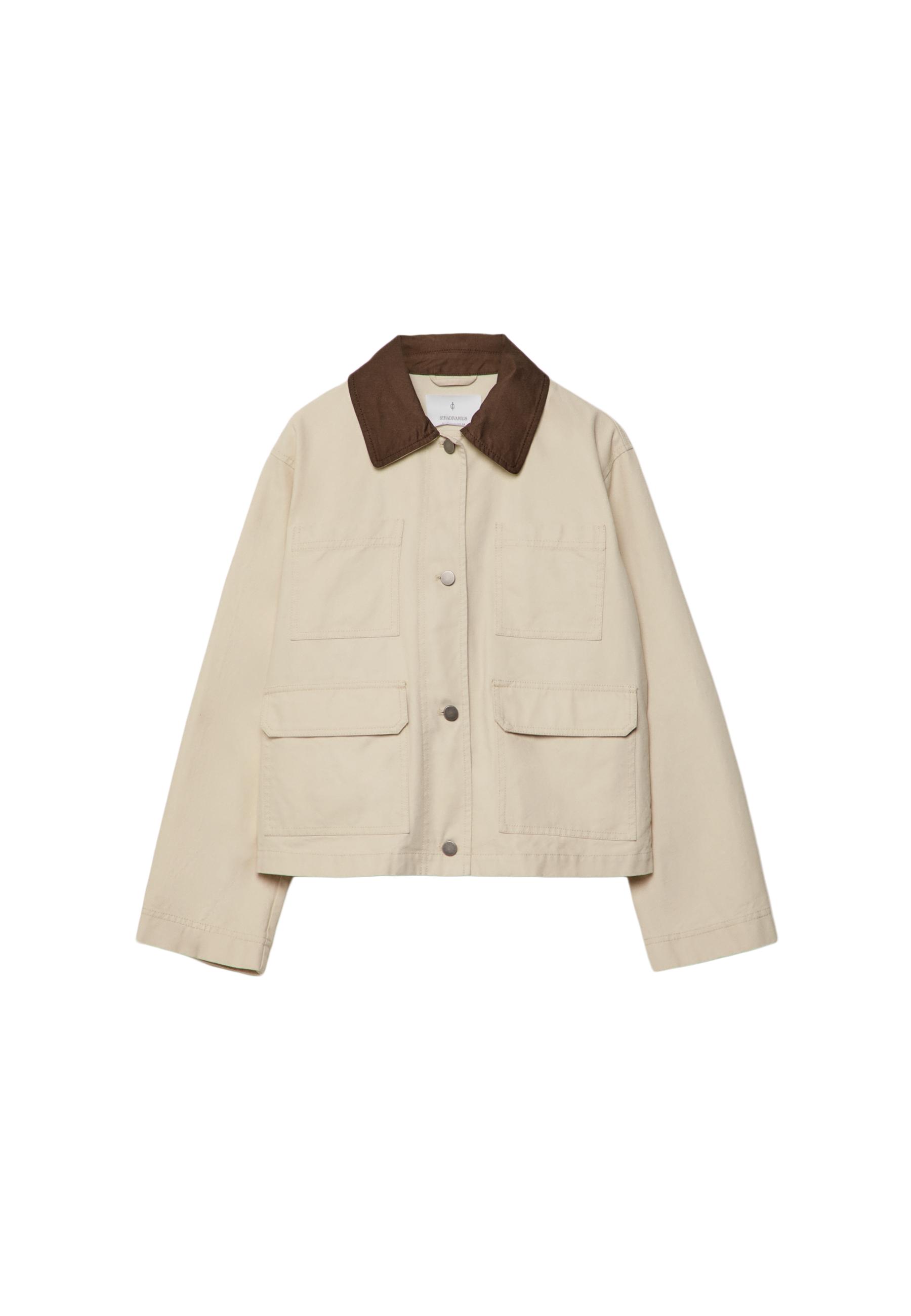 ジャケット PHILOSOPHY Women Jackets A05030726 1082 beige Jacket with pockets and contrast collar - Women's fashion