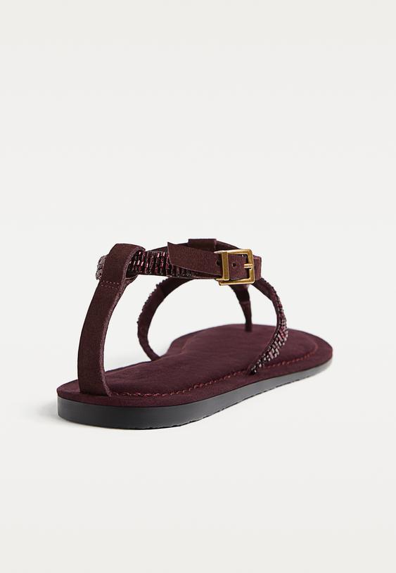 sandalias planas brillos