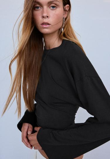 B11 Japanese long sleeve fitted waist T-shirt — Black 4