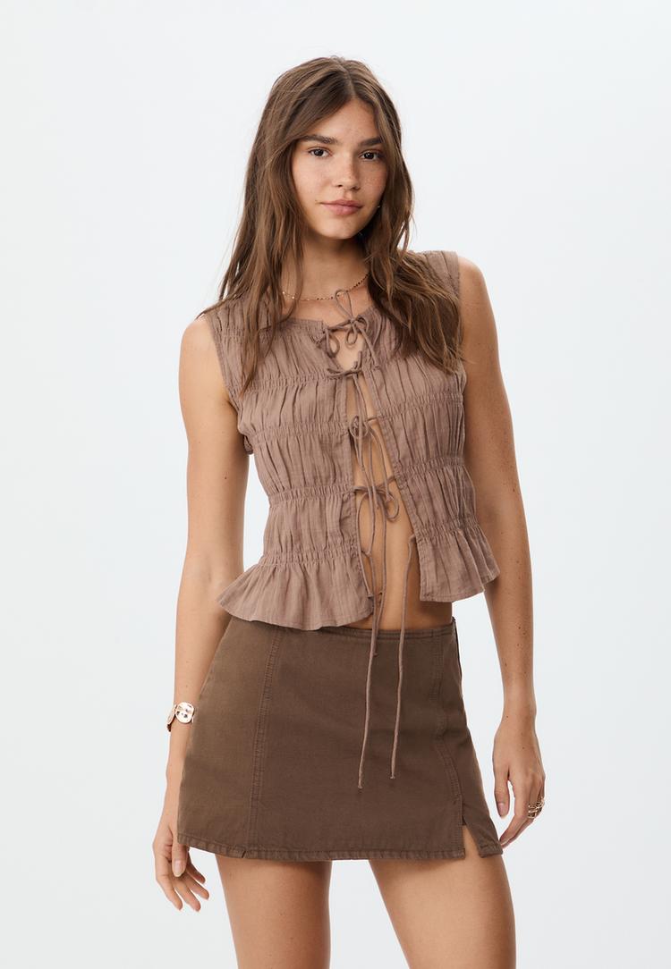 falda pantalon mini aberturas