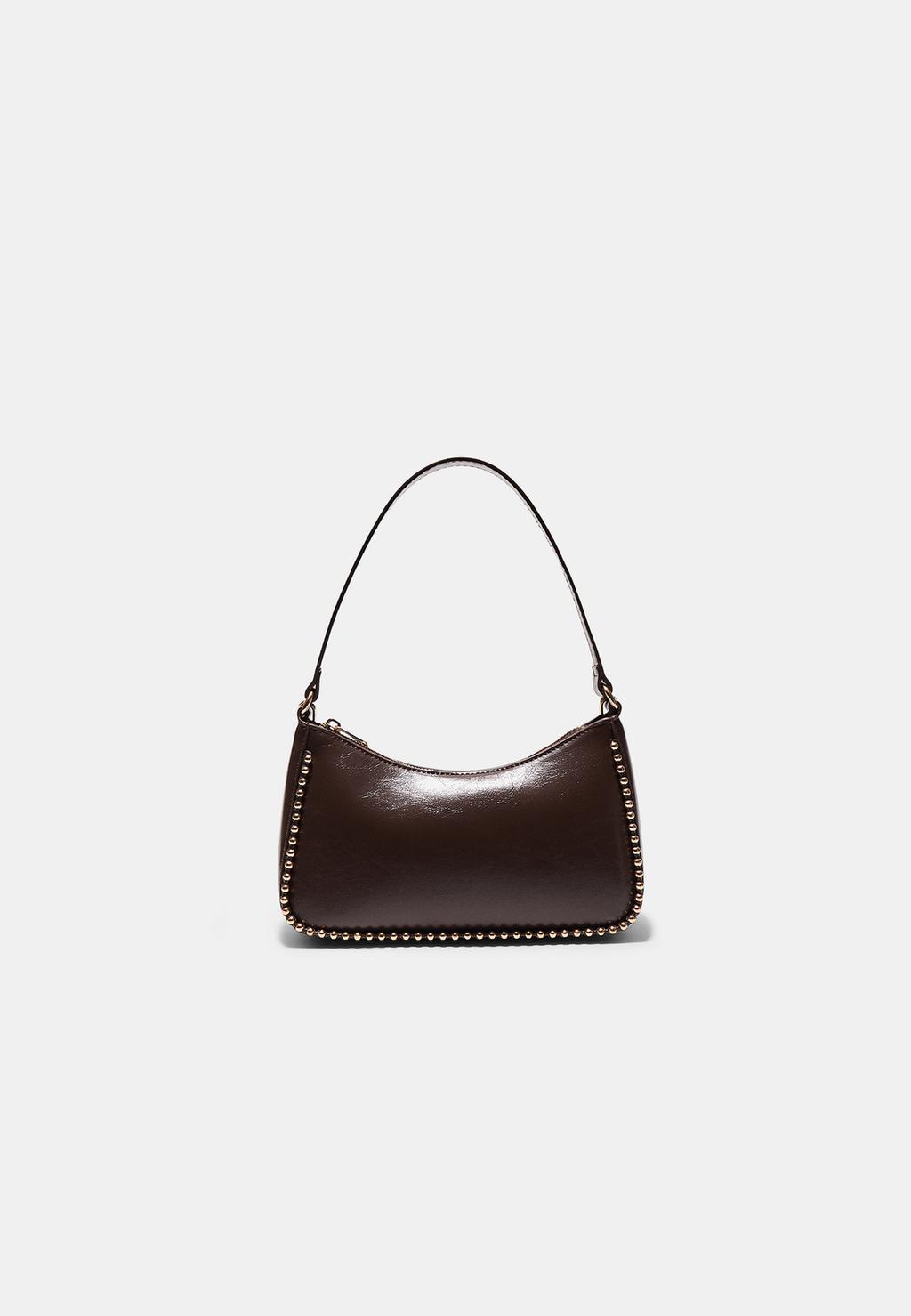 Sac épaule à boules en similicuir