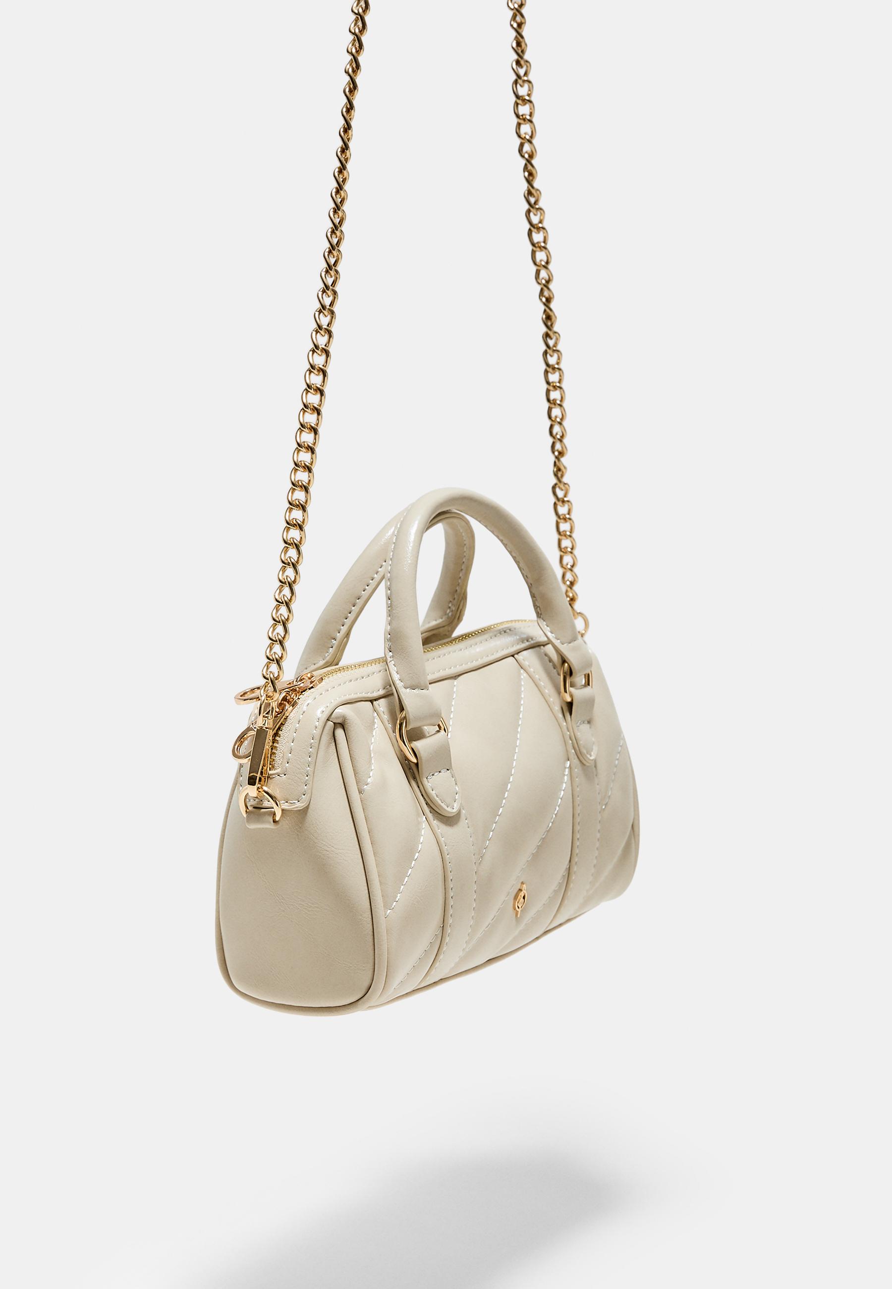 Quilted bowling bag — Ecru