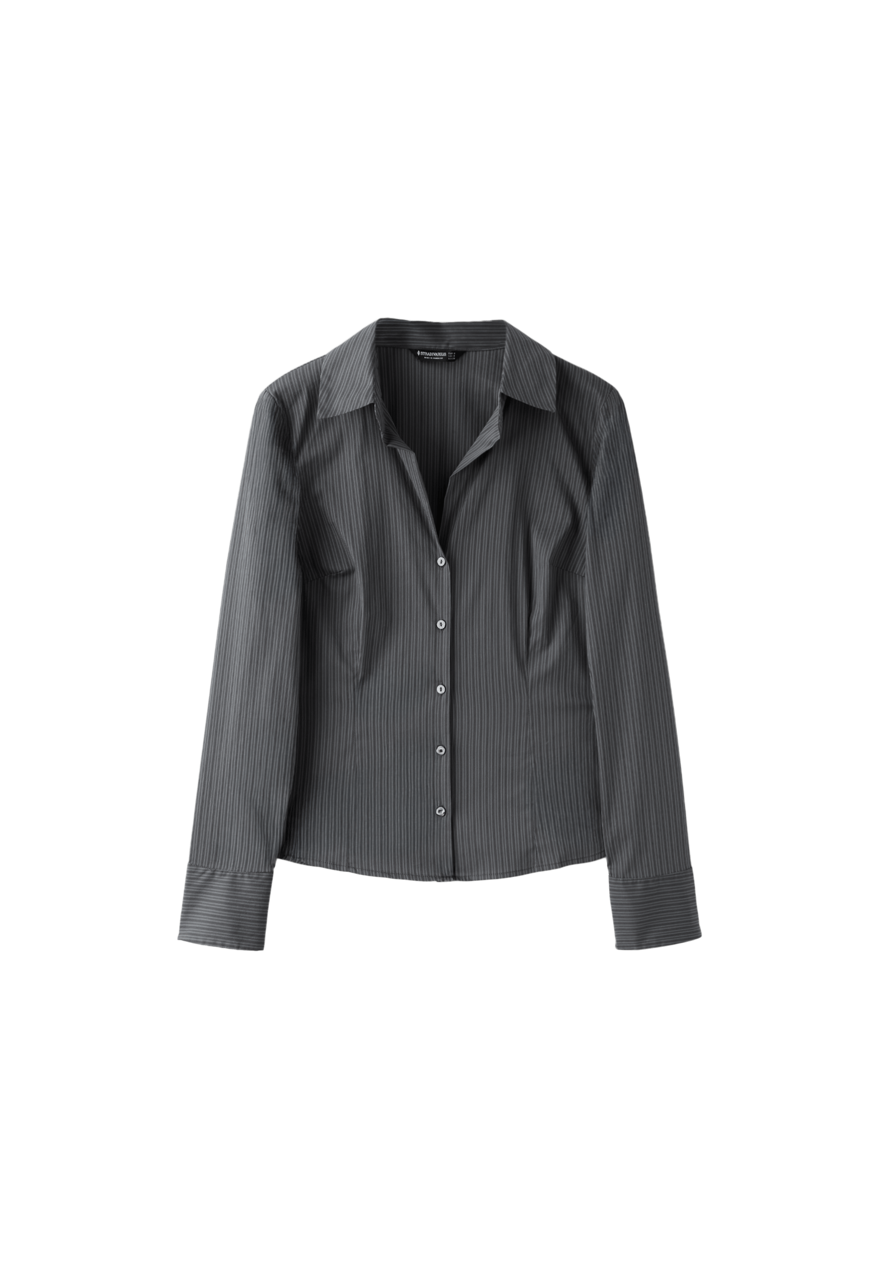 Fitted basic shirt — Pearl grey