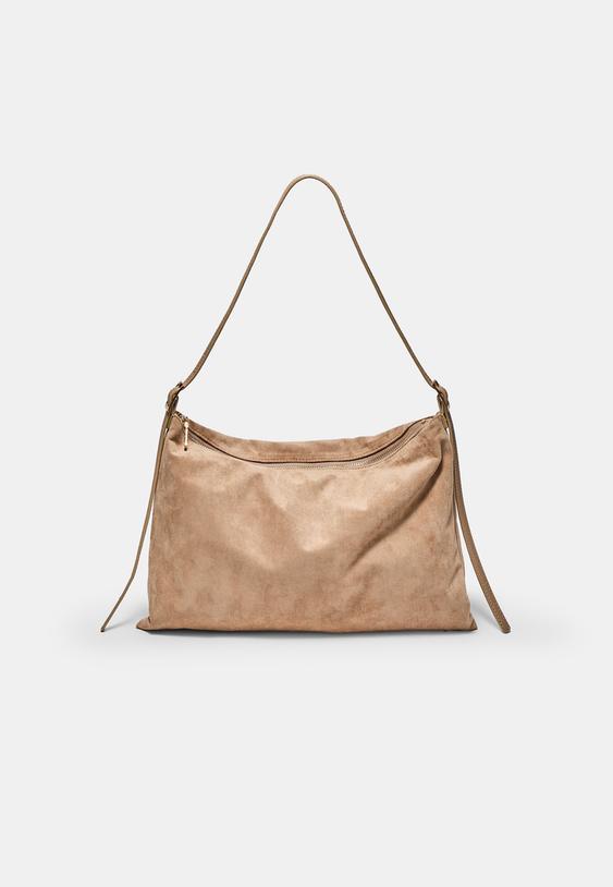 bolso hombro tacto suave mini cremalleras