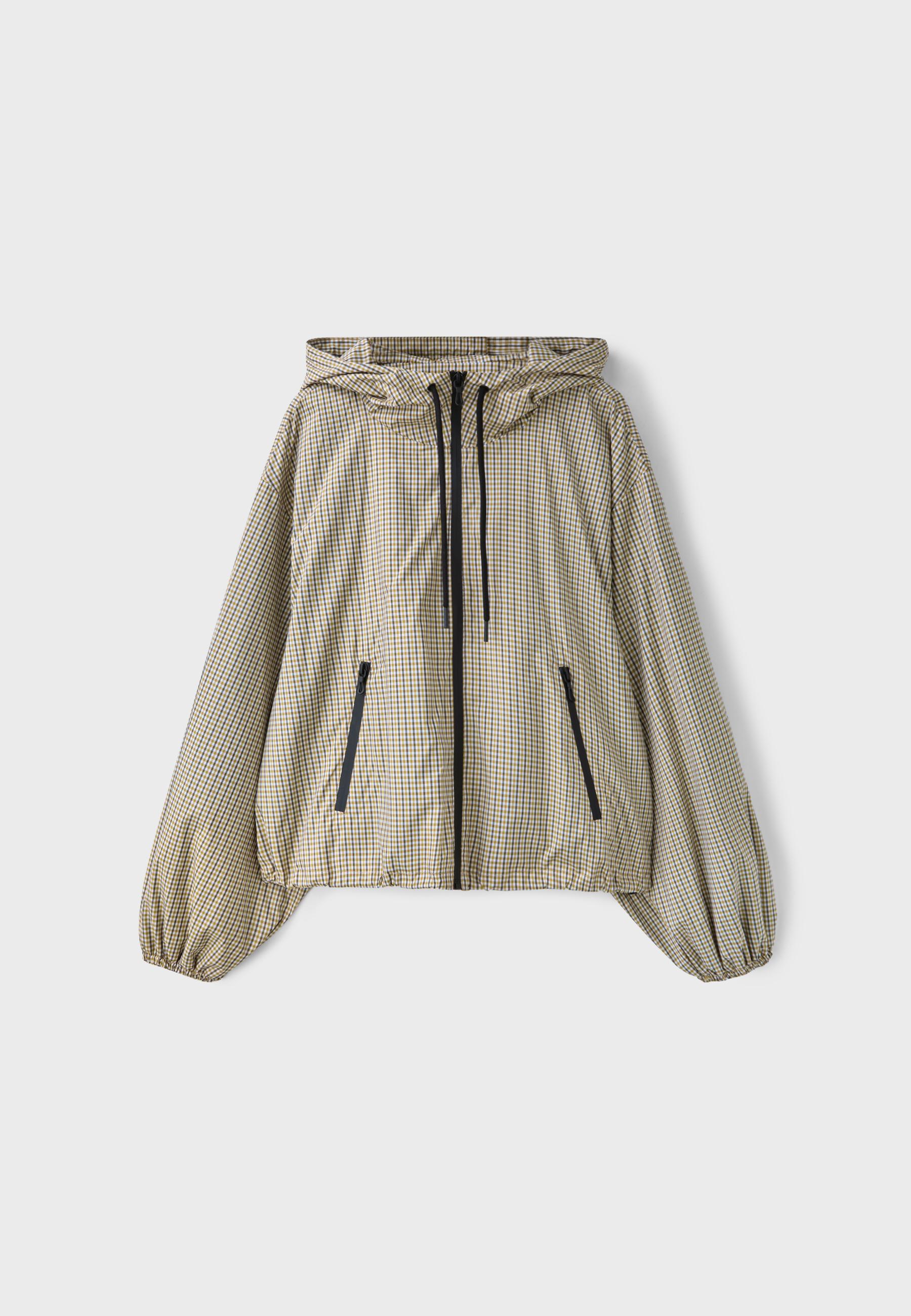 Check technical jacket — Beige