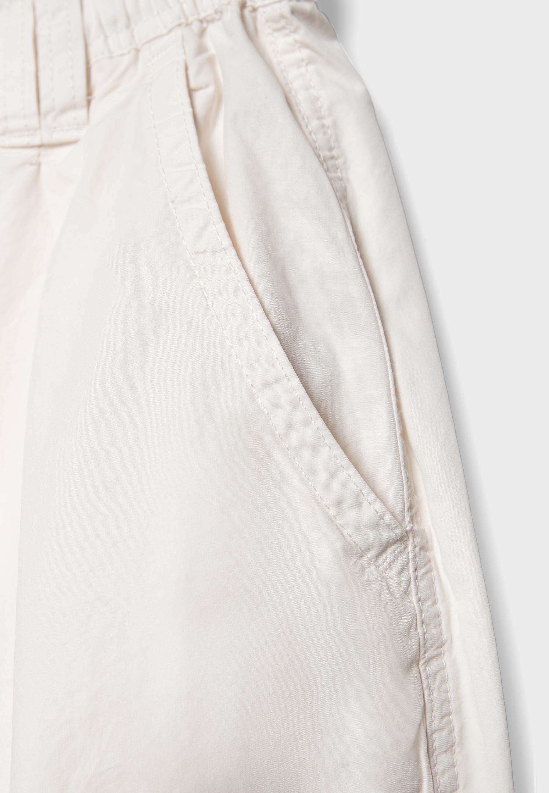 Poplin trousers with stoppers — Vanilla