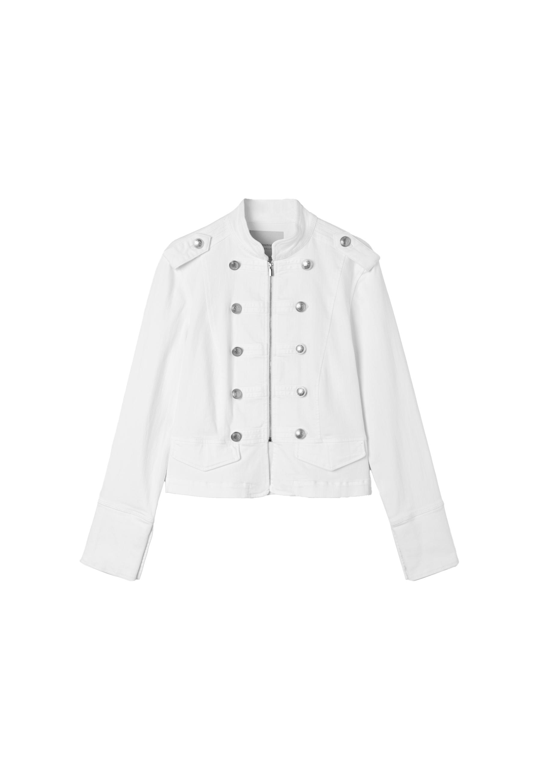 Buttoned denim jacket — White