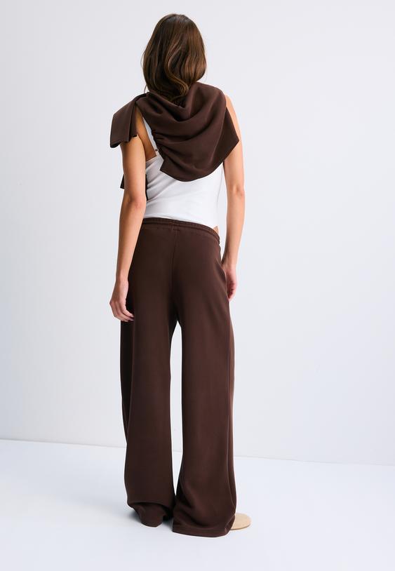 yumusak dokulu palazzo jogger pantolon