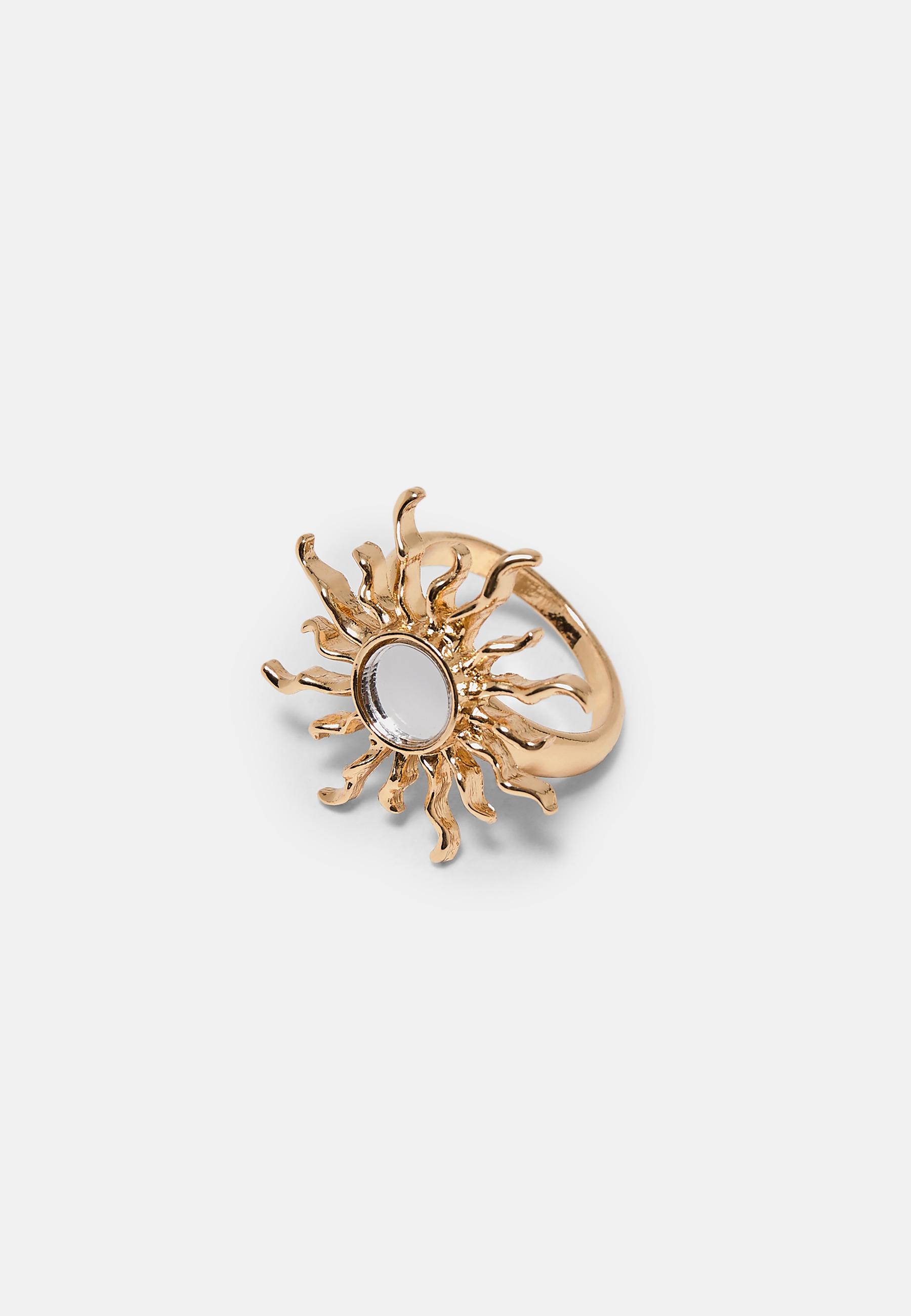 Set of 4 mirror-effect sun rings — Gold