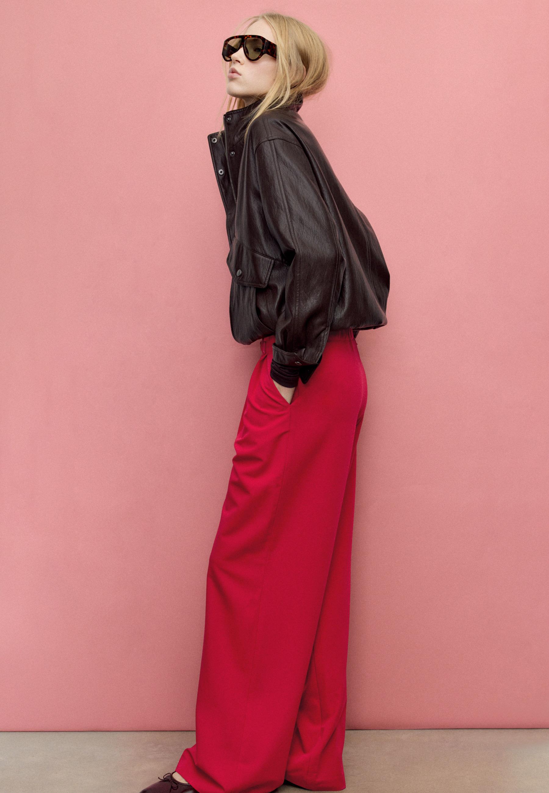 Tokalı detaylı geniş paça pantolon - Görsel 3