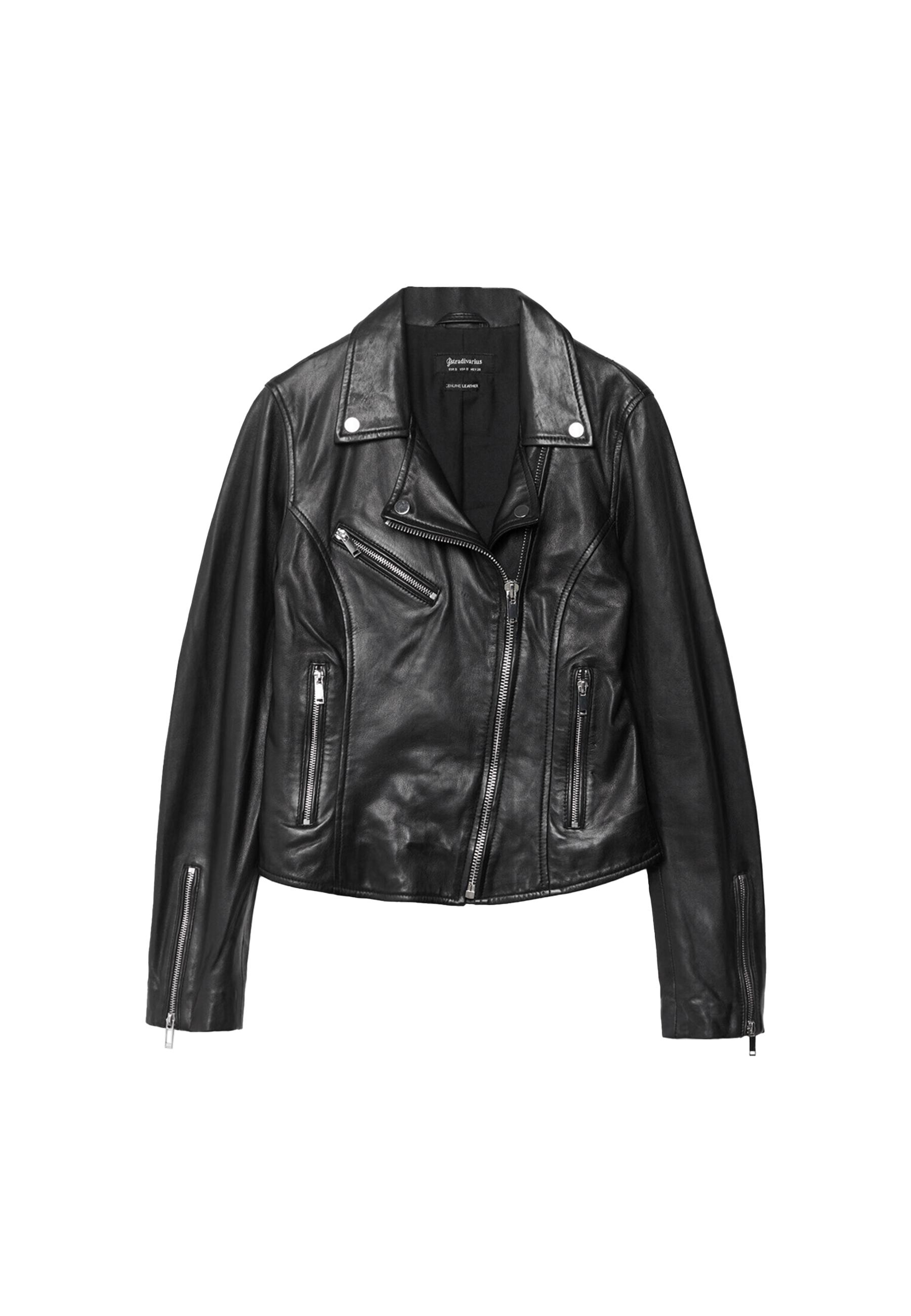 Leather biker jacket — Black