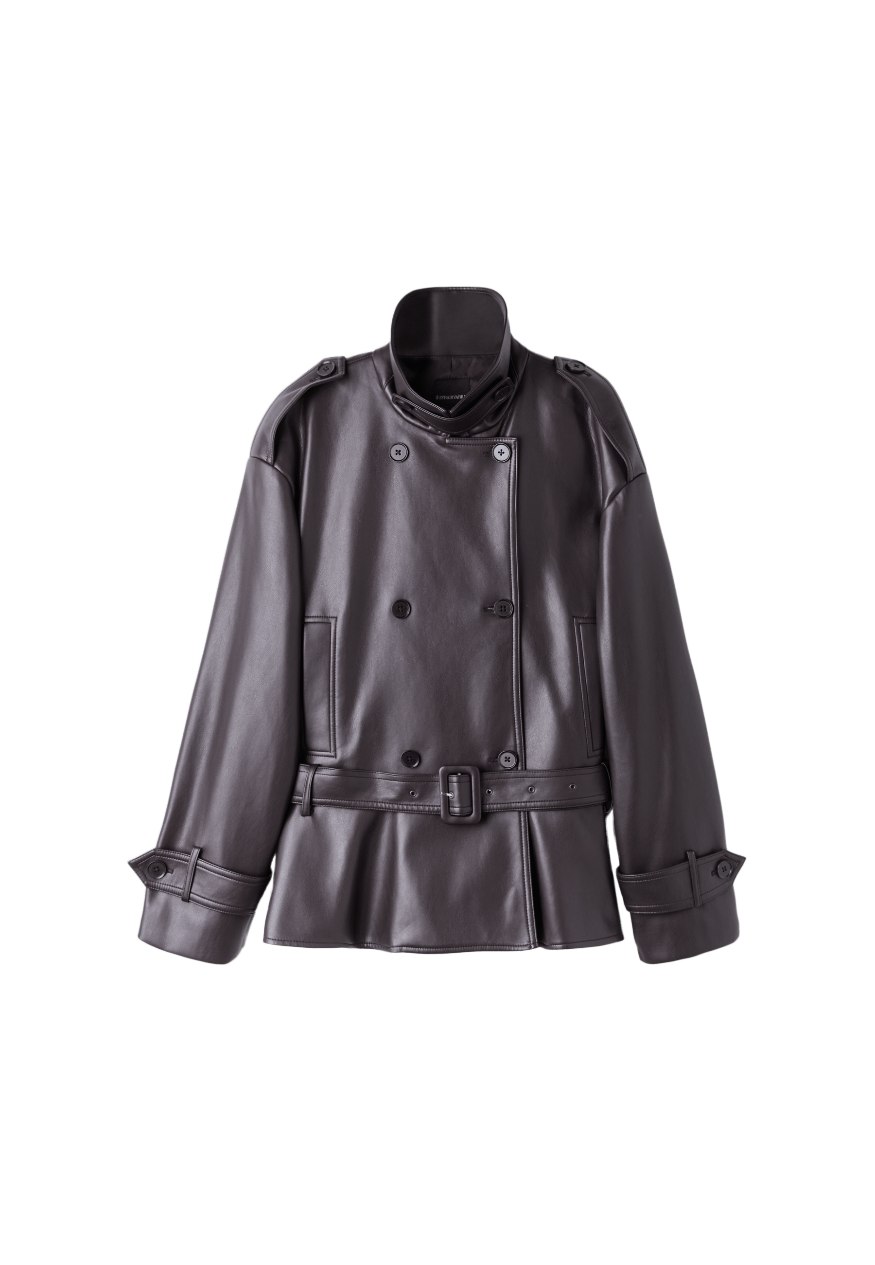 Stradivarius Peplum suni deri trençkot görsel 5