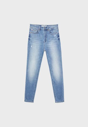 D09 Super high-waist skinny jeans — MEDIUM BLUE DENIM 7