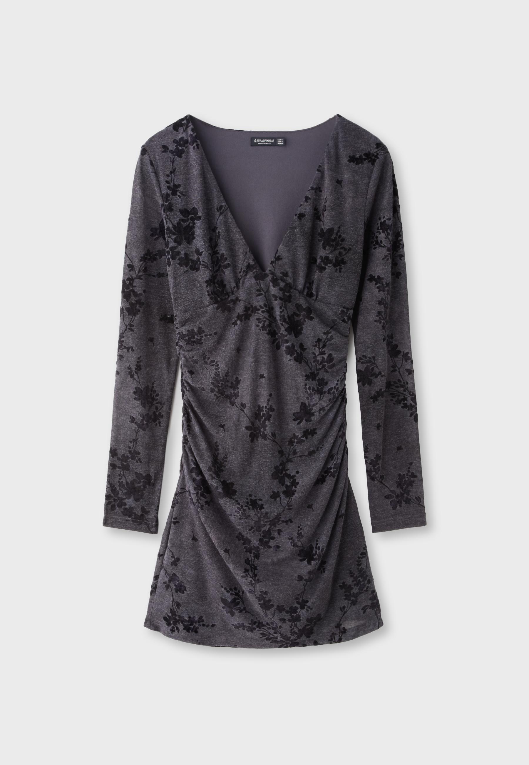 Vestido corto flocado
